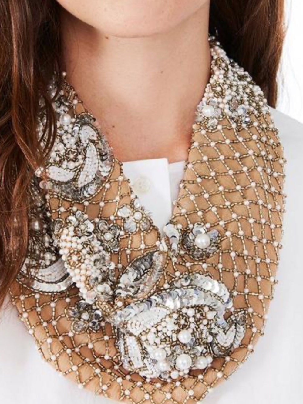 Mignonne Gavigan - Le Charlot Pearl Scarf Necklace - Nude
